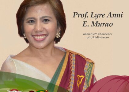 Prof. Lyre Anni Murao appointed 6th Chancellor of UP Mindanao