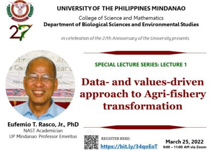 “Data- and values-driven approach to Agri-fishery transformation” by Prof. Rasco